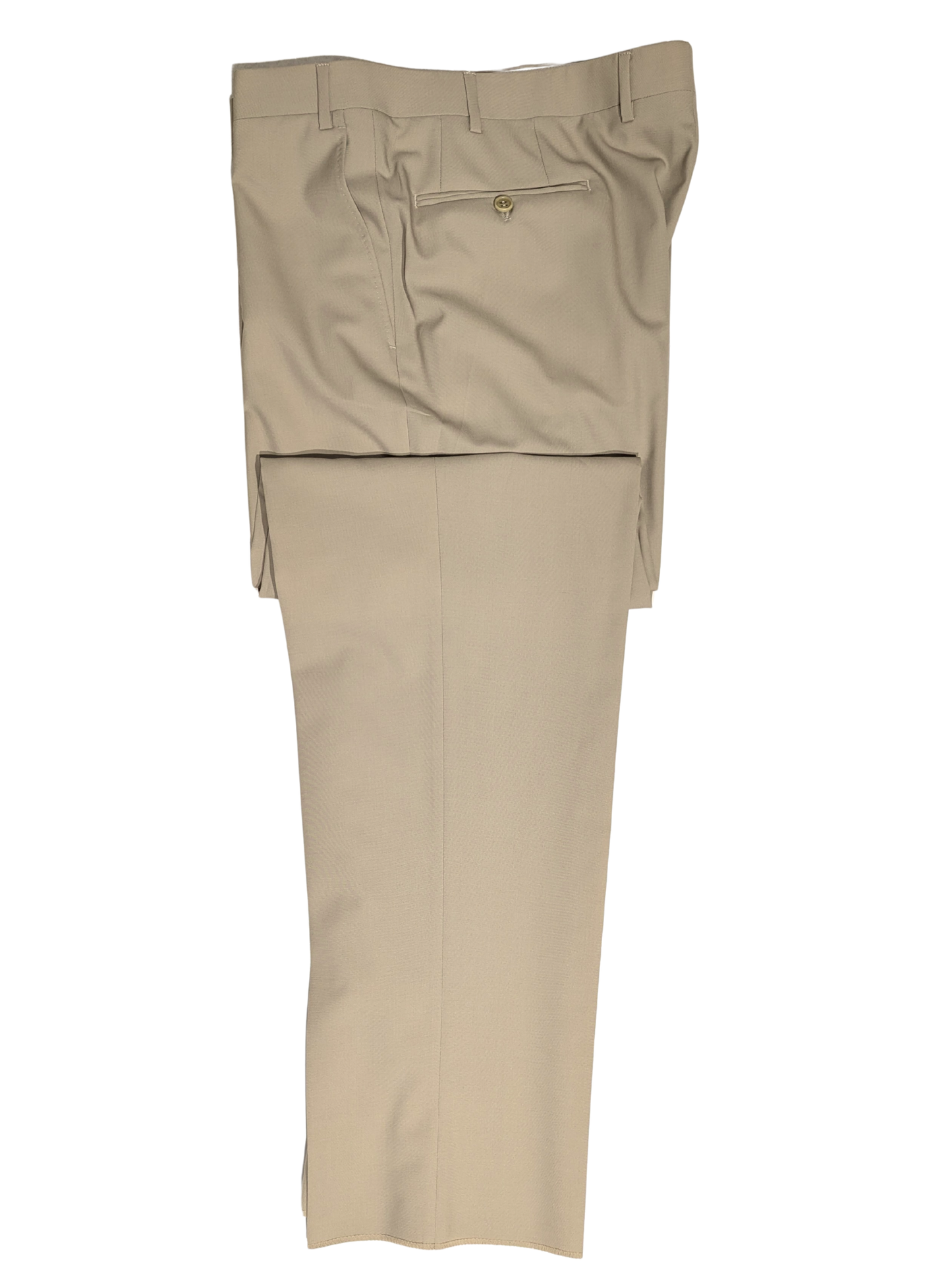 Canali Mens Solid Tan Notch Lapel Canvassed Classic Fit 3-Button Wool Suit - 46R