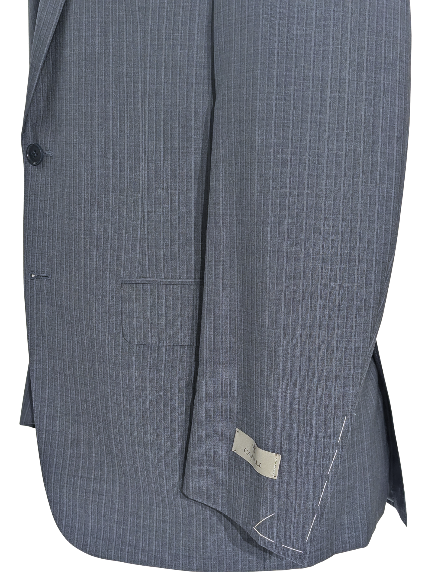 Canali Blue Pinstriped 100% Wool Suit 38R
