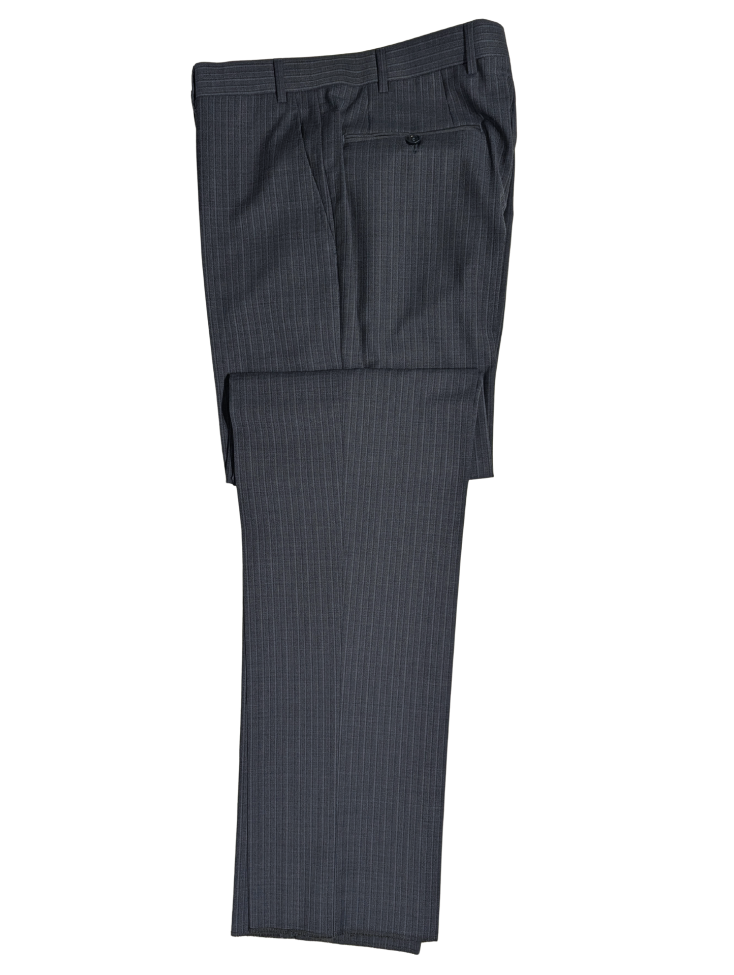 Canali Blue Pinstriped 100% Wool Suit 38R