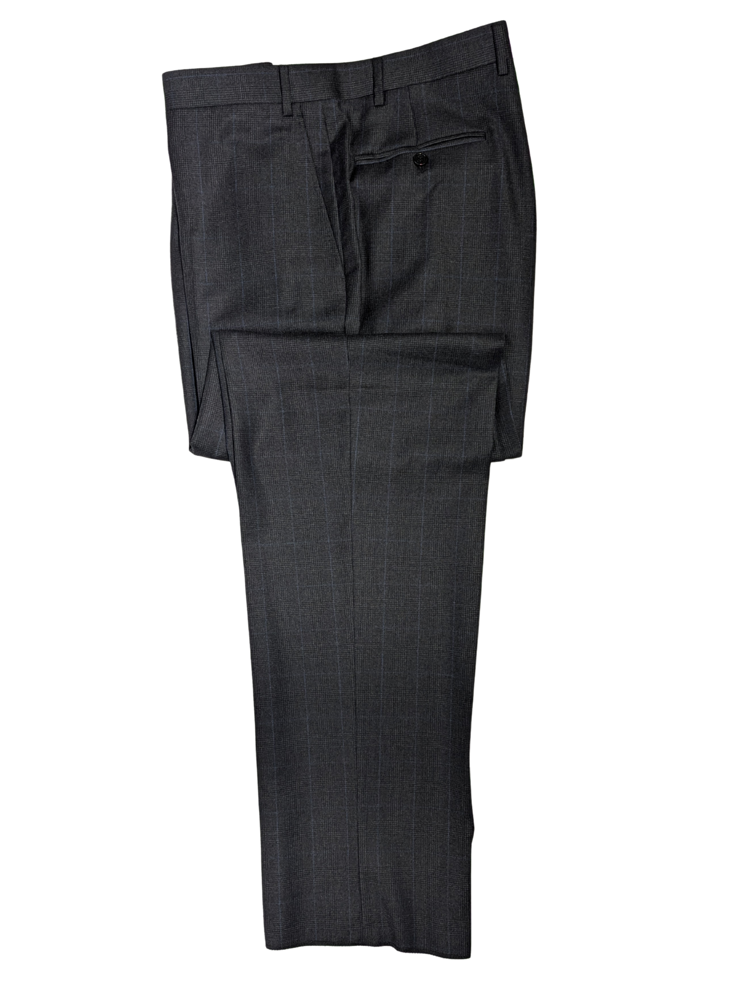 Canali Gray Glen Plaid 100% Wool Suit 46R