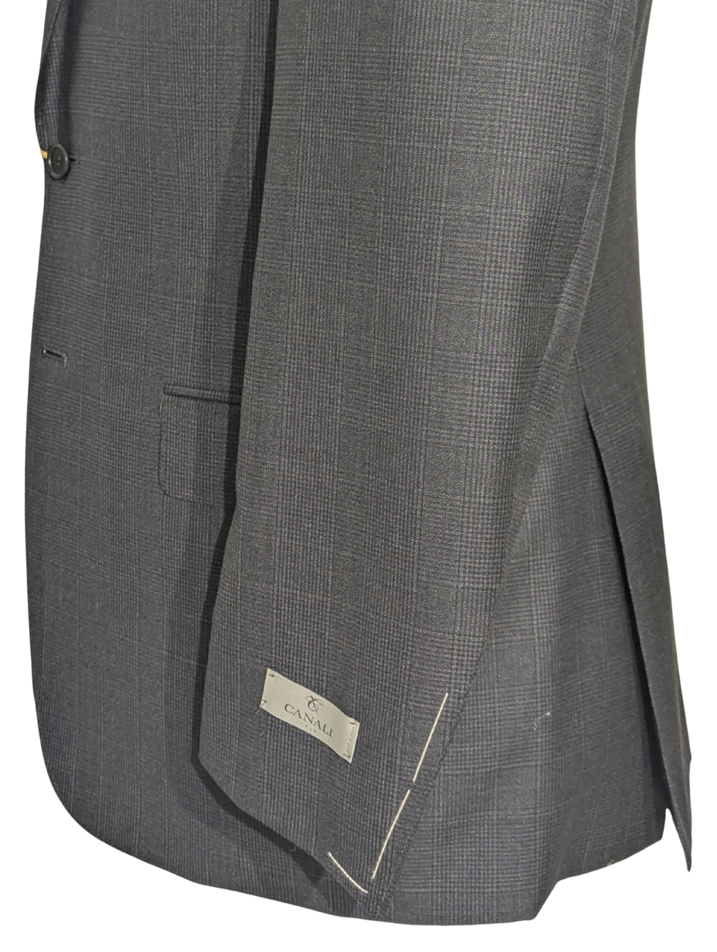 Canali Gray Glen Plaid 100% Wool Suit 40R