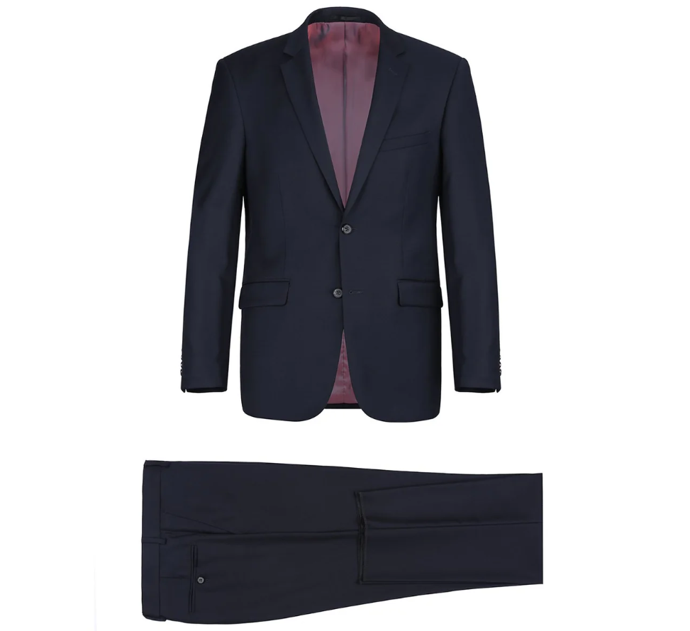 Raphael Men’s Slim Fit Notch Lapel Dark Navy Two Button Suit