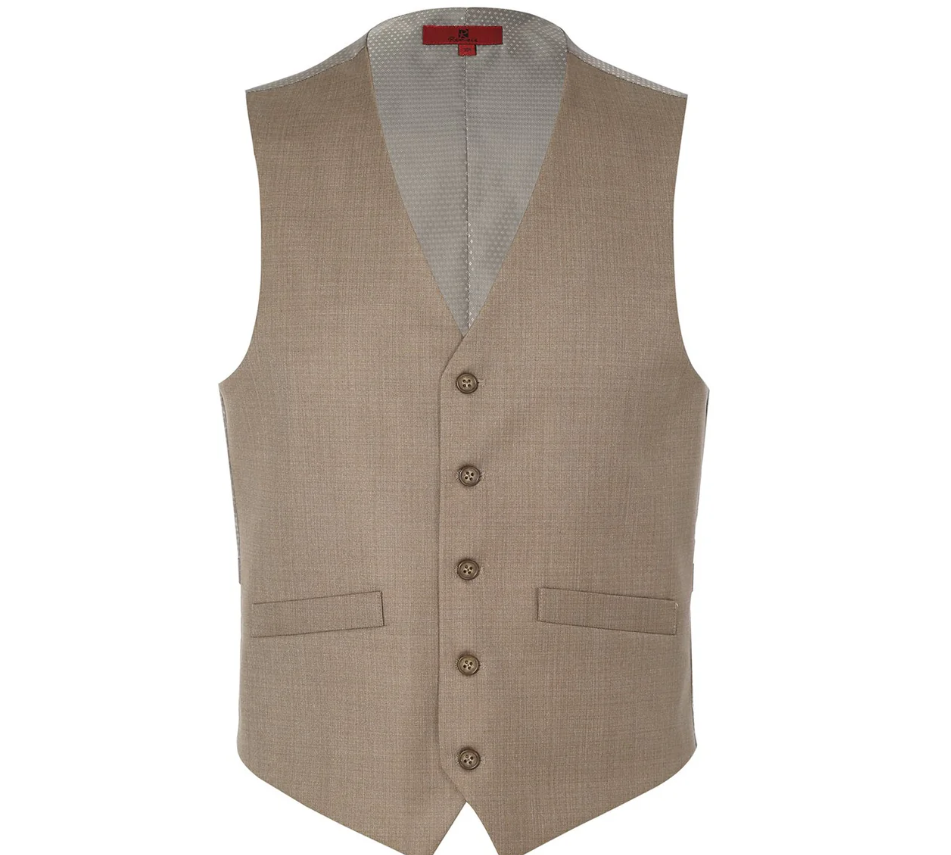 Raphael Brown Classic Fit Five Button Vest