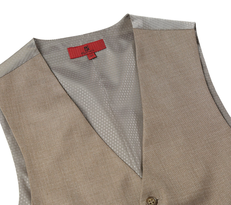 Raphael Brown Classic Fit Five Button Vest