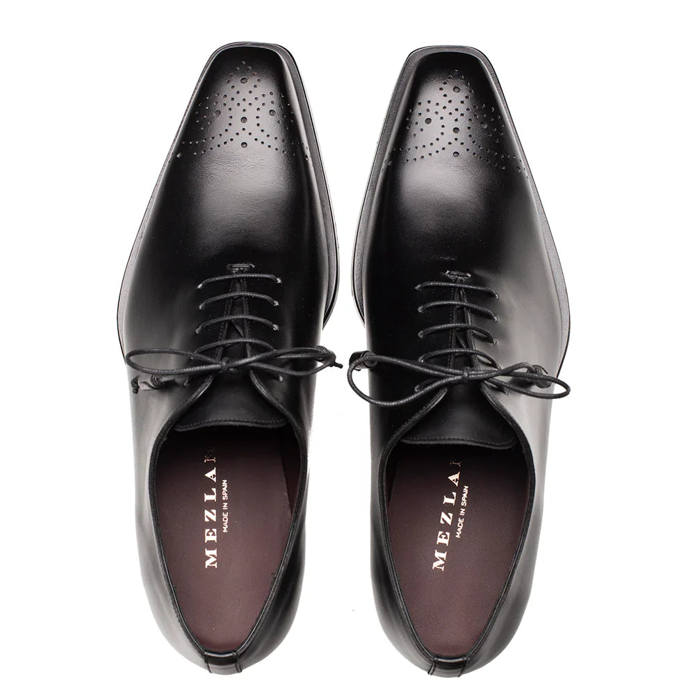 Mezlan Mens Black Lace-up Oxford Leather Dress Shoes