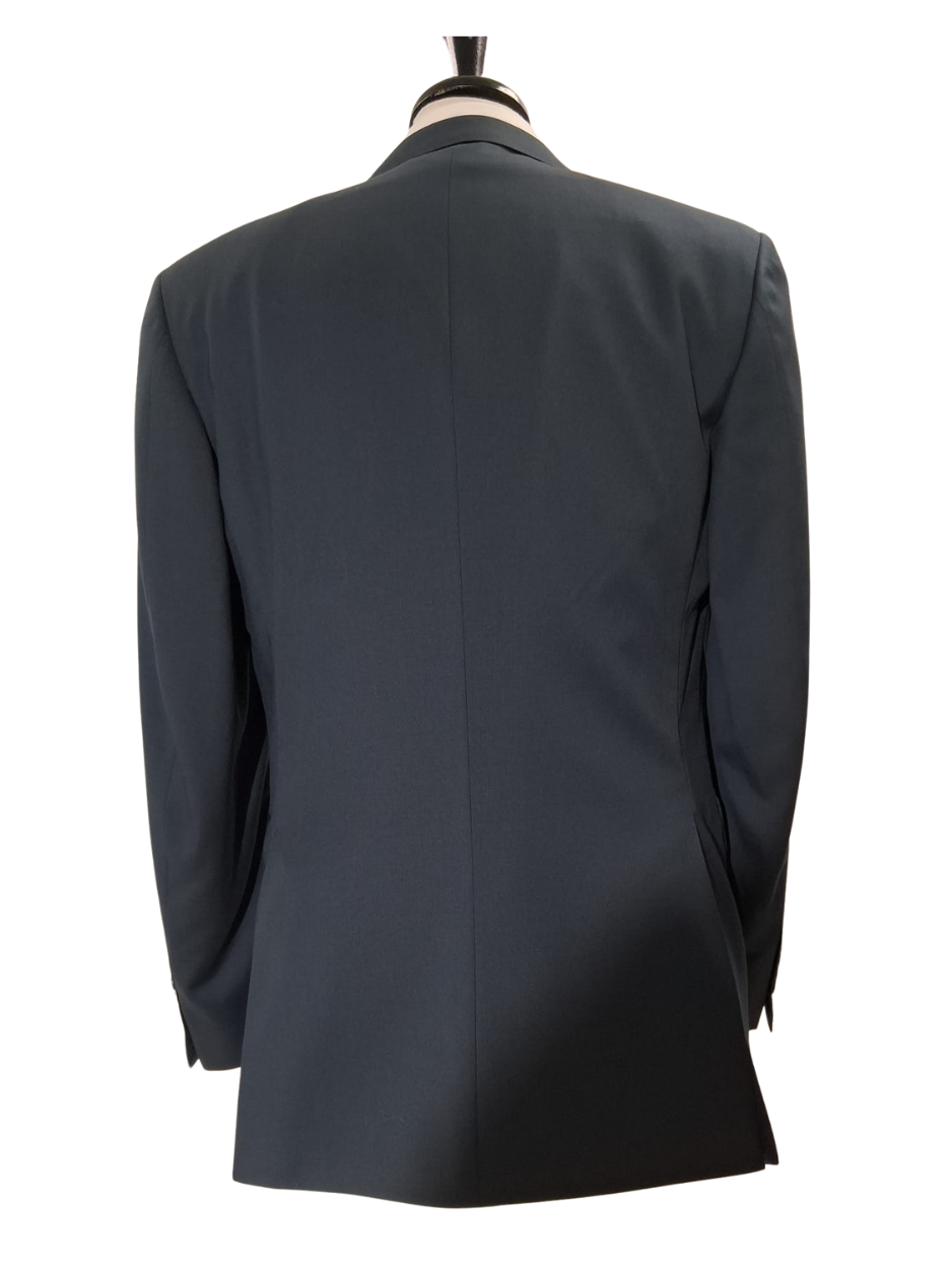Canali Solid Dark Blue 100% Wool 2 Button Suit 38R