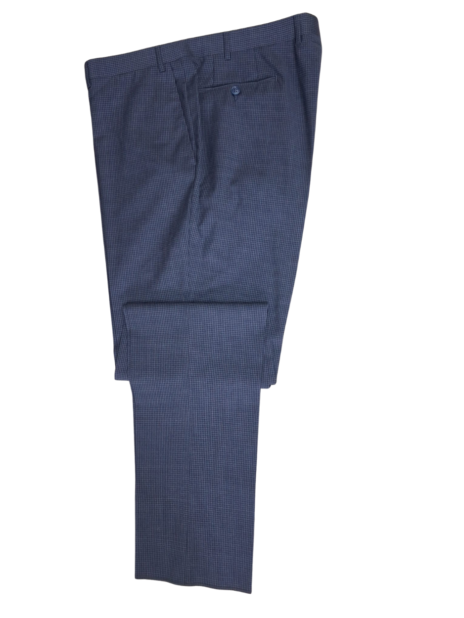 Canali Blue Micro Check 100% Wool 2 Button Suit 48R