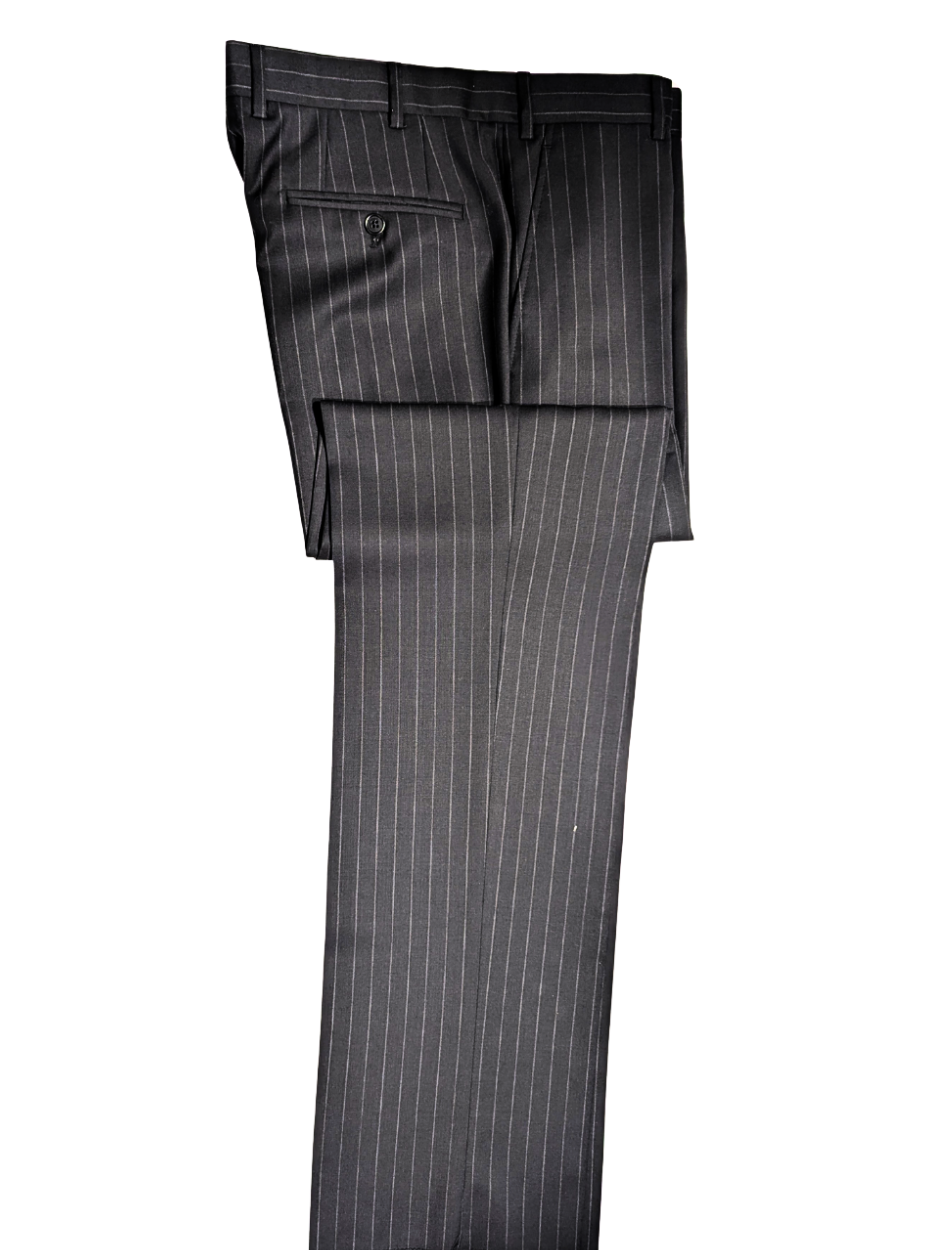 Armani Collezioni Black Pinstripe Classic Fit Two Button Notch Lapel Suit 44L