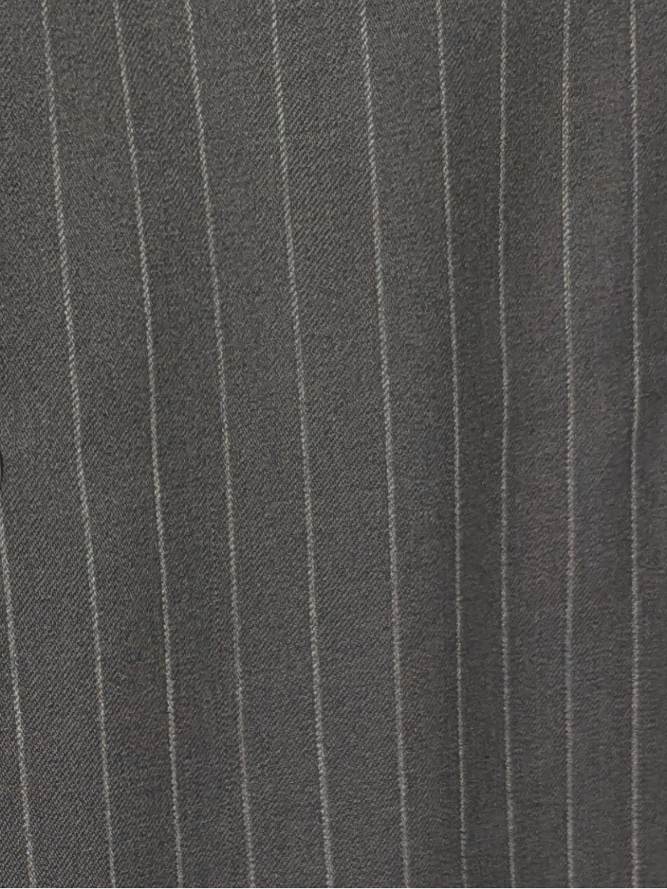 Armani Collezioni Black Pinstriped Notch Lapel Wool 2-Button Suit - 46R