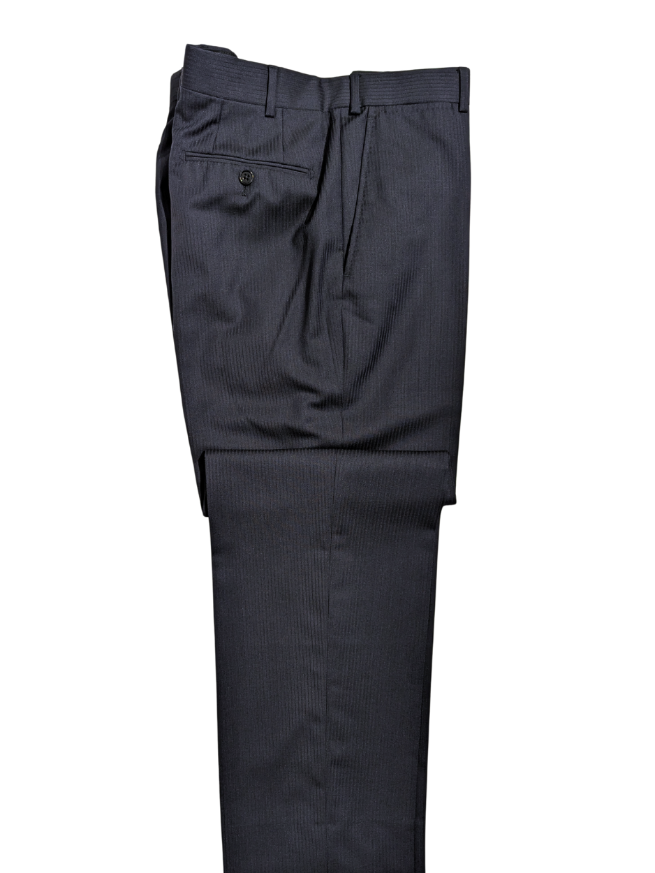 Armani Collezioni Navy Blue Pinstripe Slim Fit Two-Button Notch Lapel Wool Suit 38R