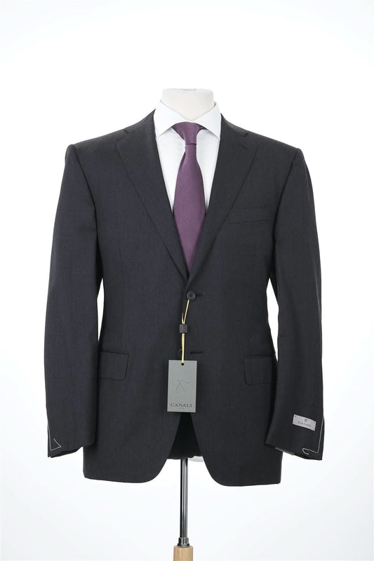 Canali Solid Charcoal 100% Wool Suit 42L