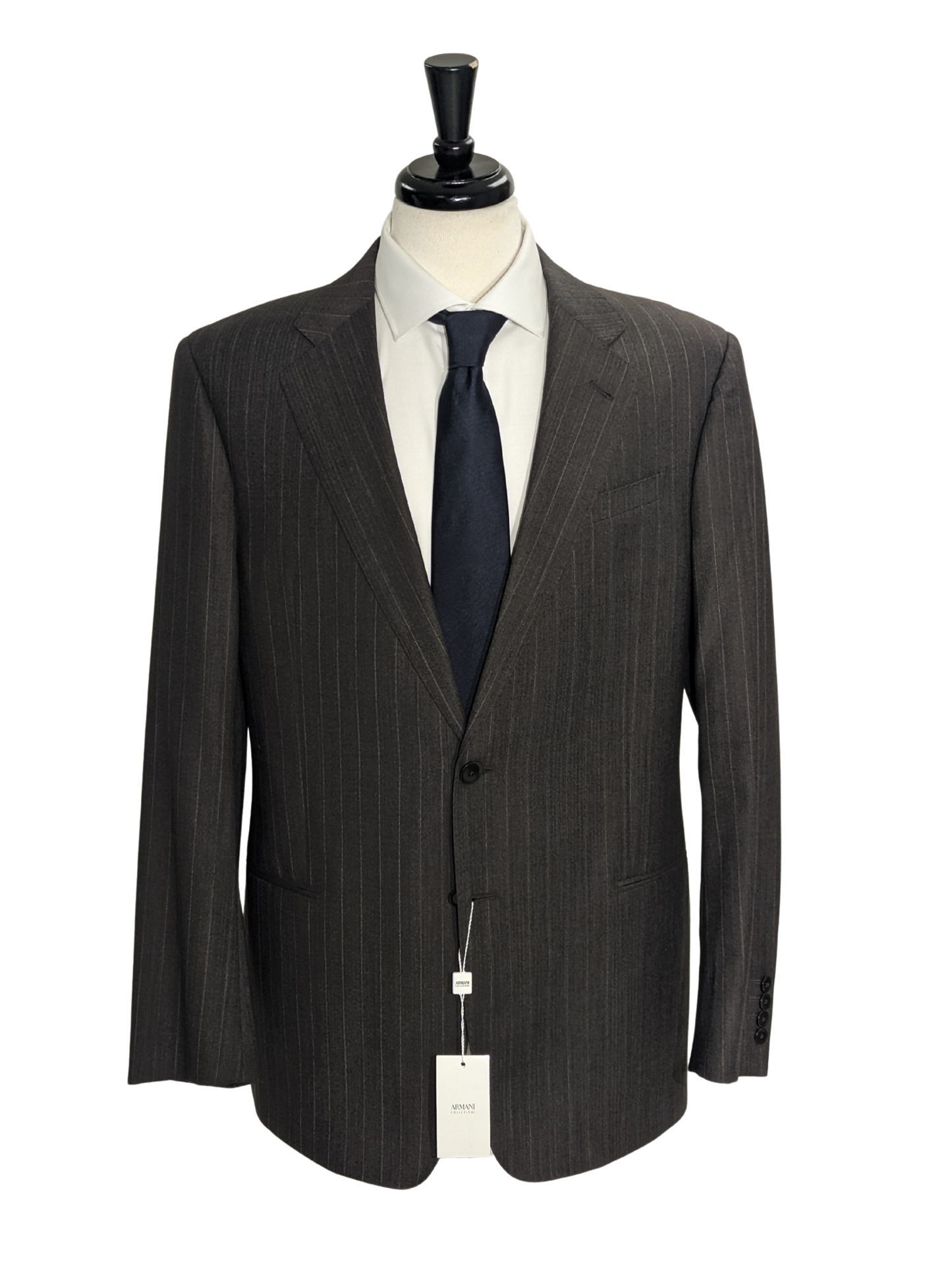 Armani Collezioni Charcoal Pinstripe 100% Wool Suit 42R