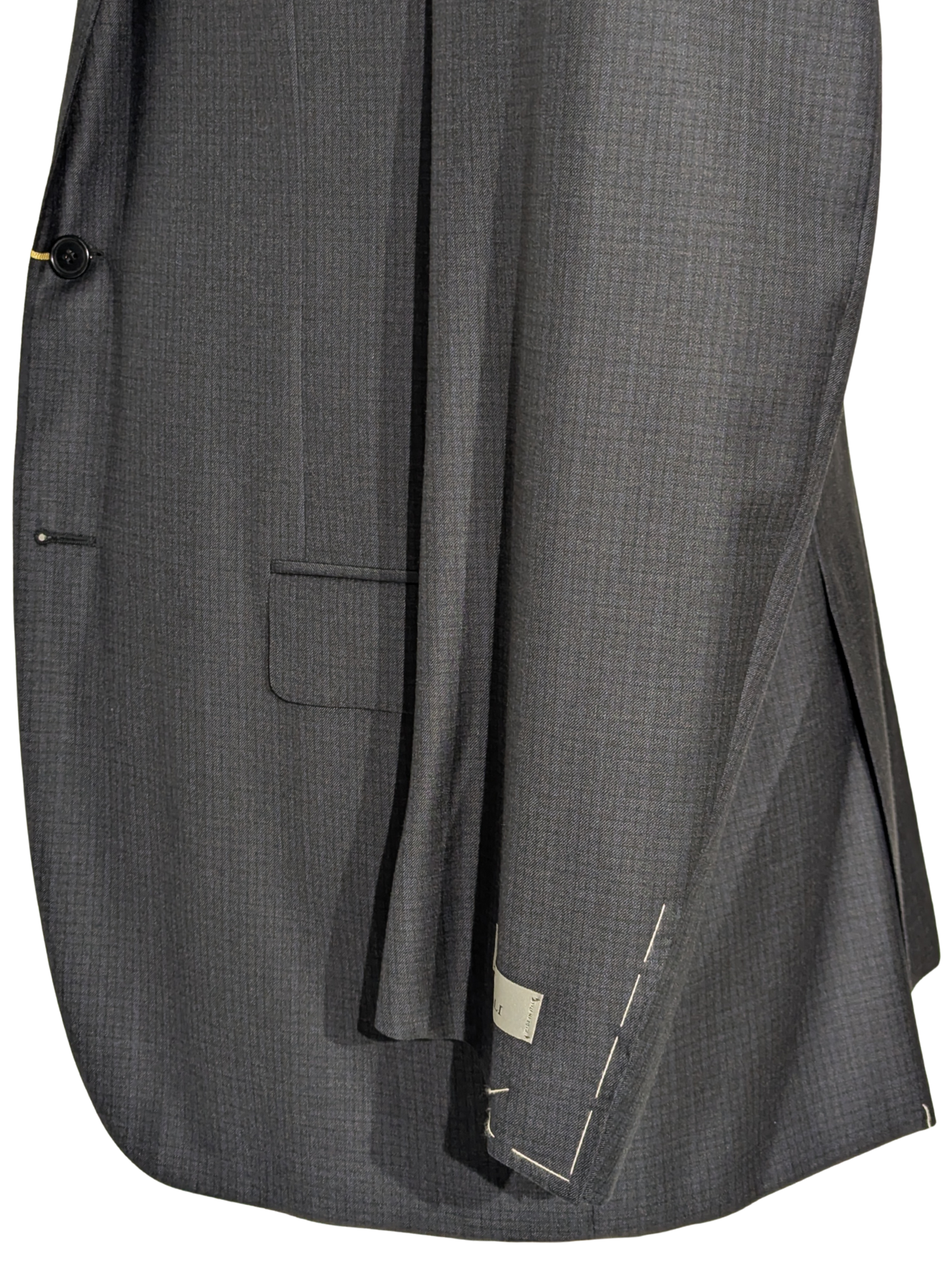 Canali Gray Micro Check 100% Wool Suit 44L