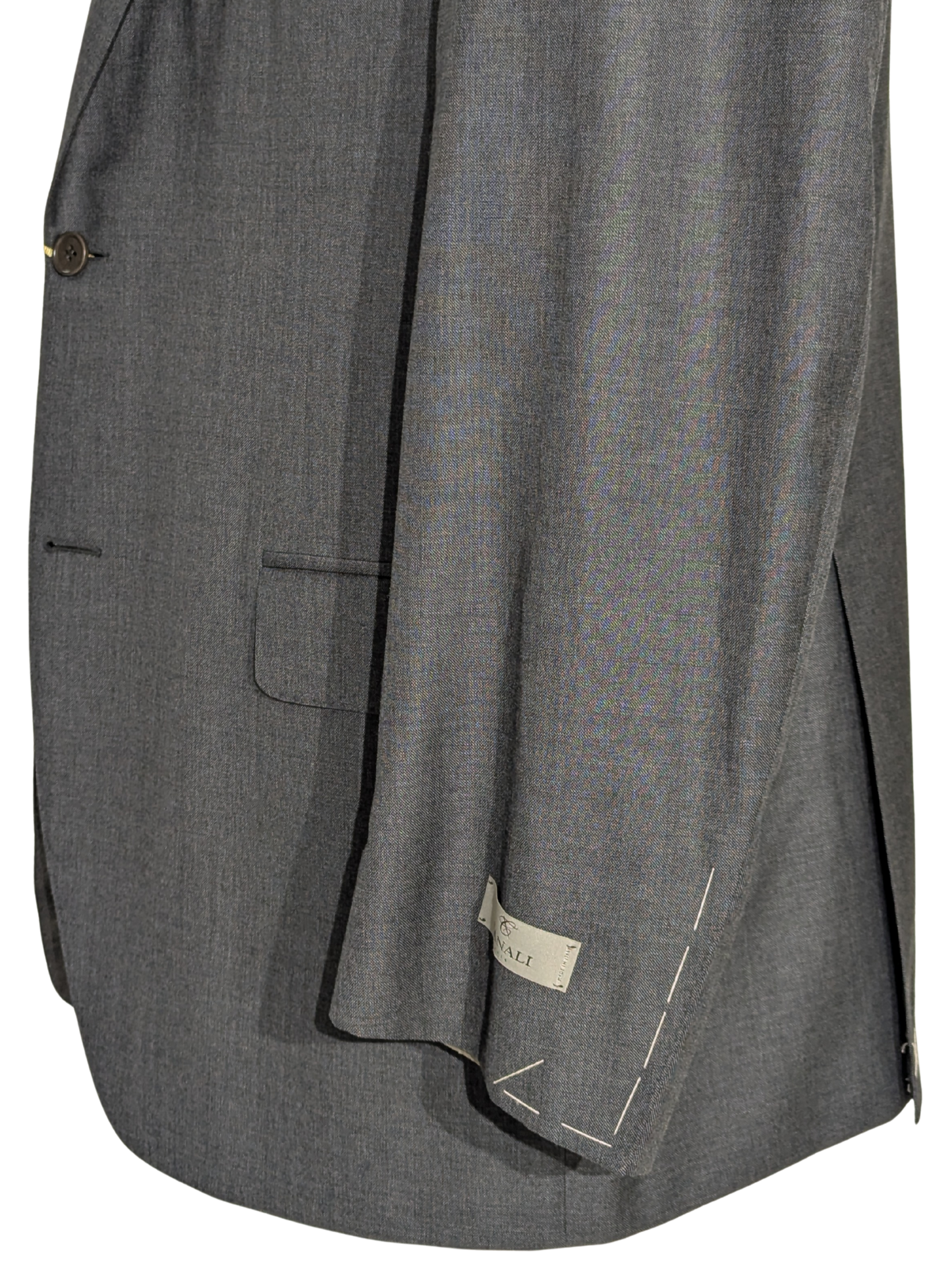 Canali Solid Gray 100% Wool Suit 48R