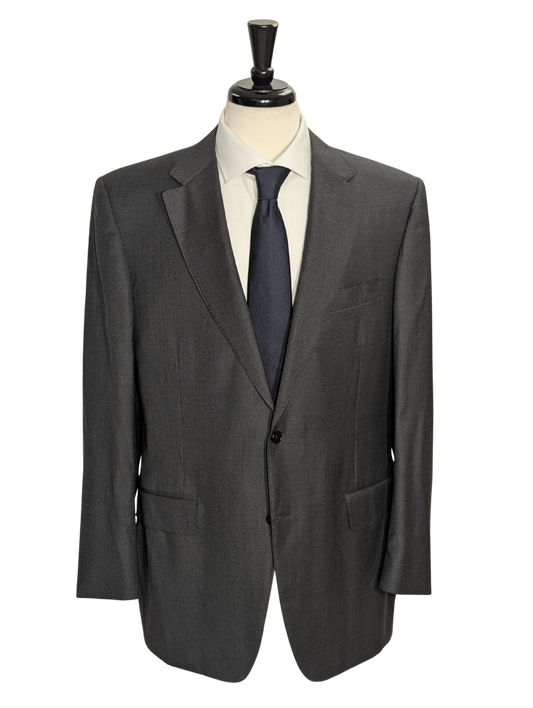 Canali Solid Charcoal 100% Wool Suit 44R