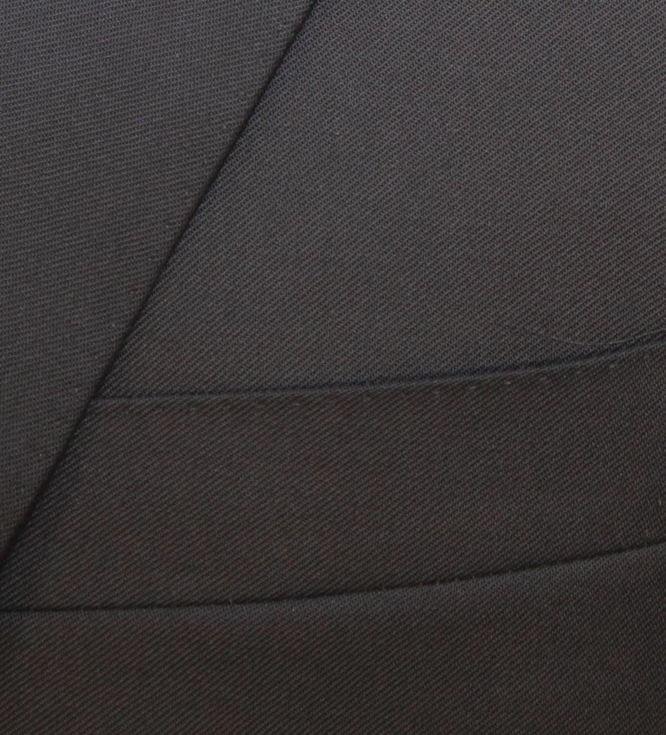 Canali Solid Black 100% Wool Suit 50L