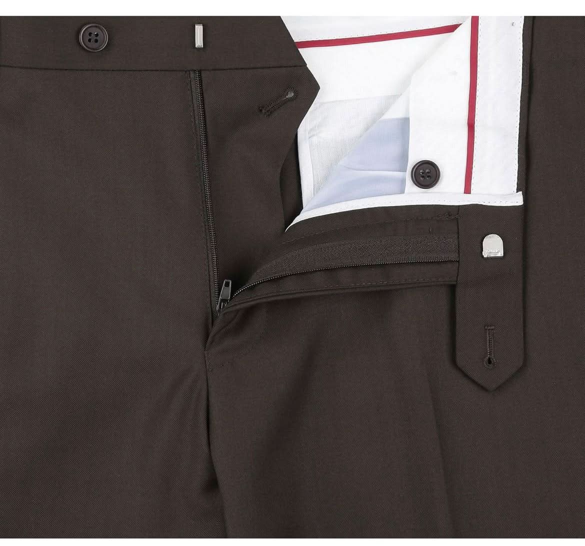 Raphael Men's Slim Fit Dark Brown Two Button Suit