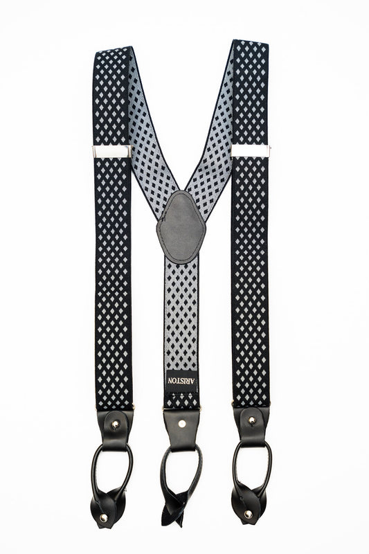 AR Gray Diamond Suspenders (Braces)