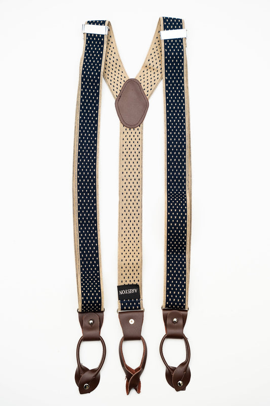 AR Navy Tan Suspenders (Braces)
