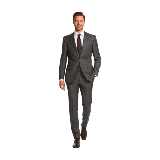 Canali Brown Basketweave 100% Wool 2 Button Suit 36R