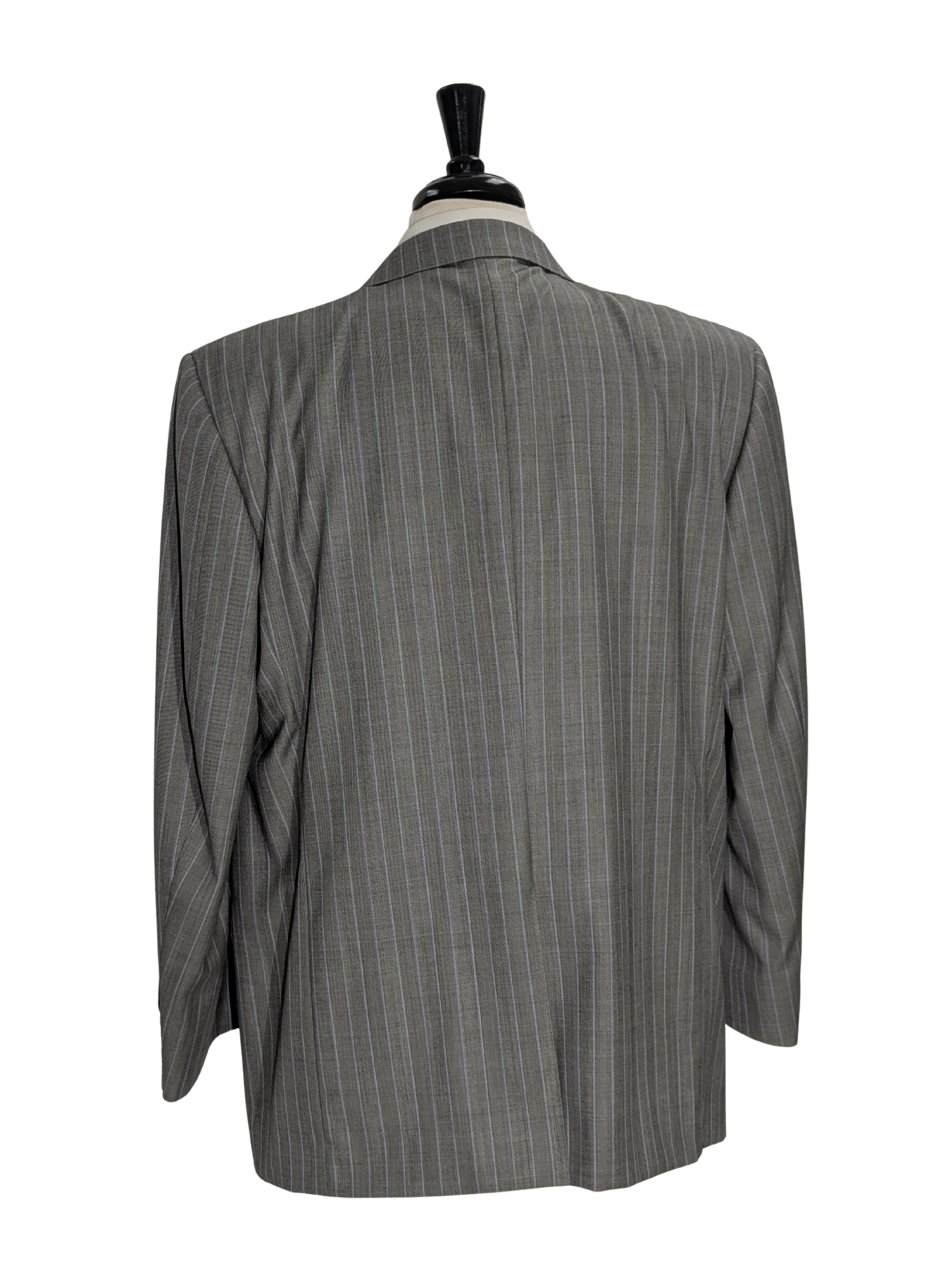 Canali Light Gray Pinstripe 100% Wool Suit 48S