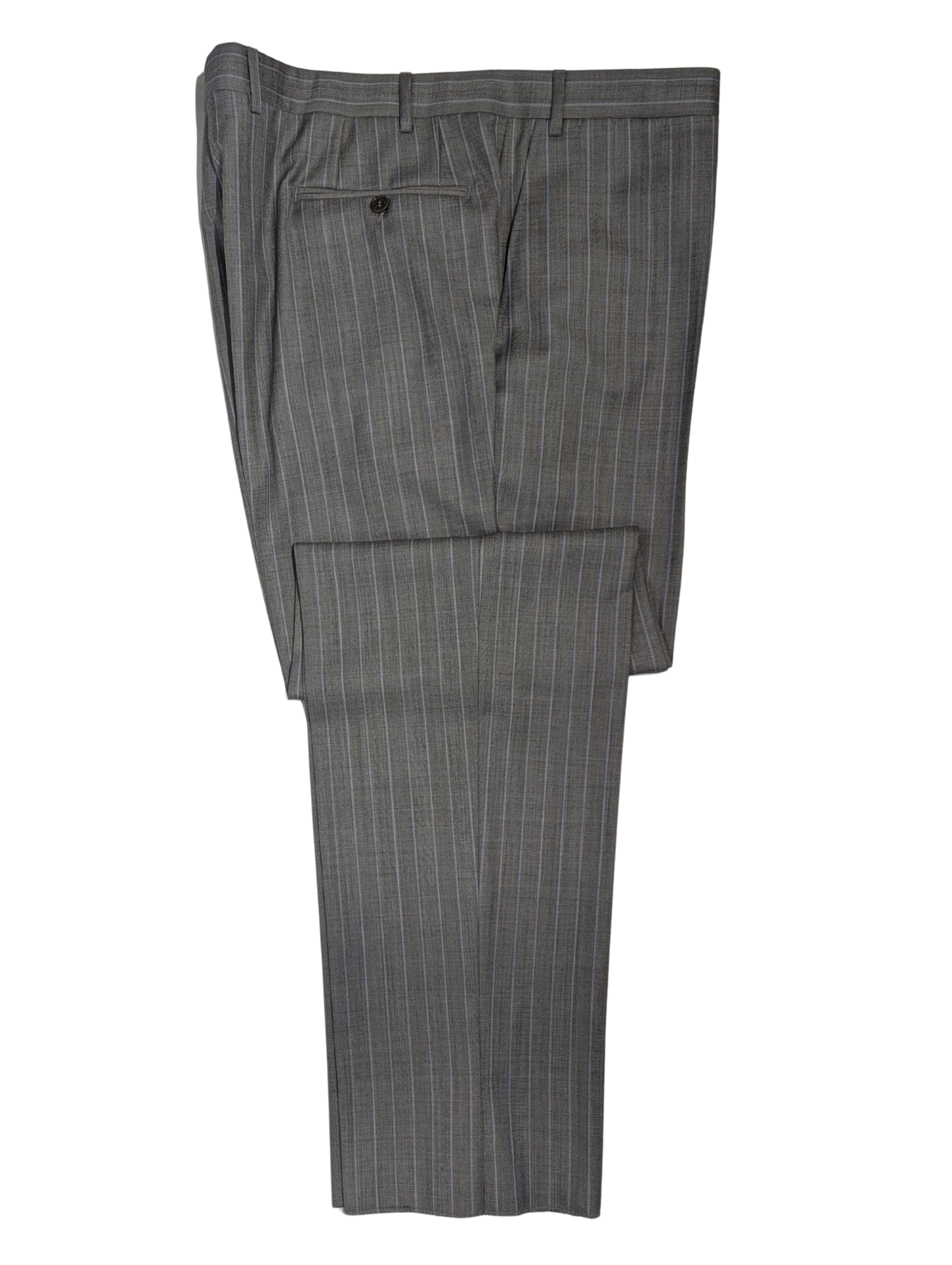 Canali Light Gray Pinstripe 100% Wool Suit 48S