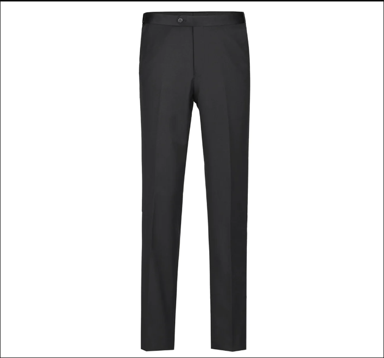 Raphael Solid Black Slim Fit 100% Wool Two Button Notch Lapel Tuxedo Suit