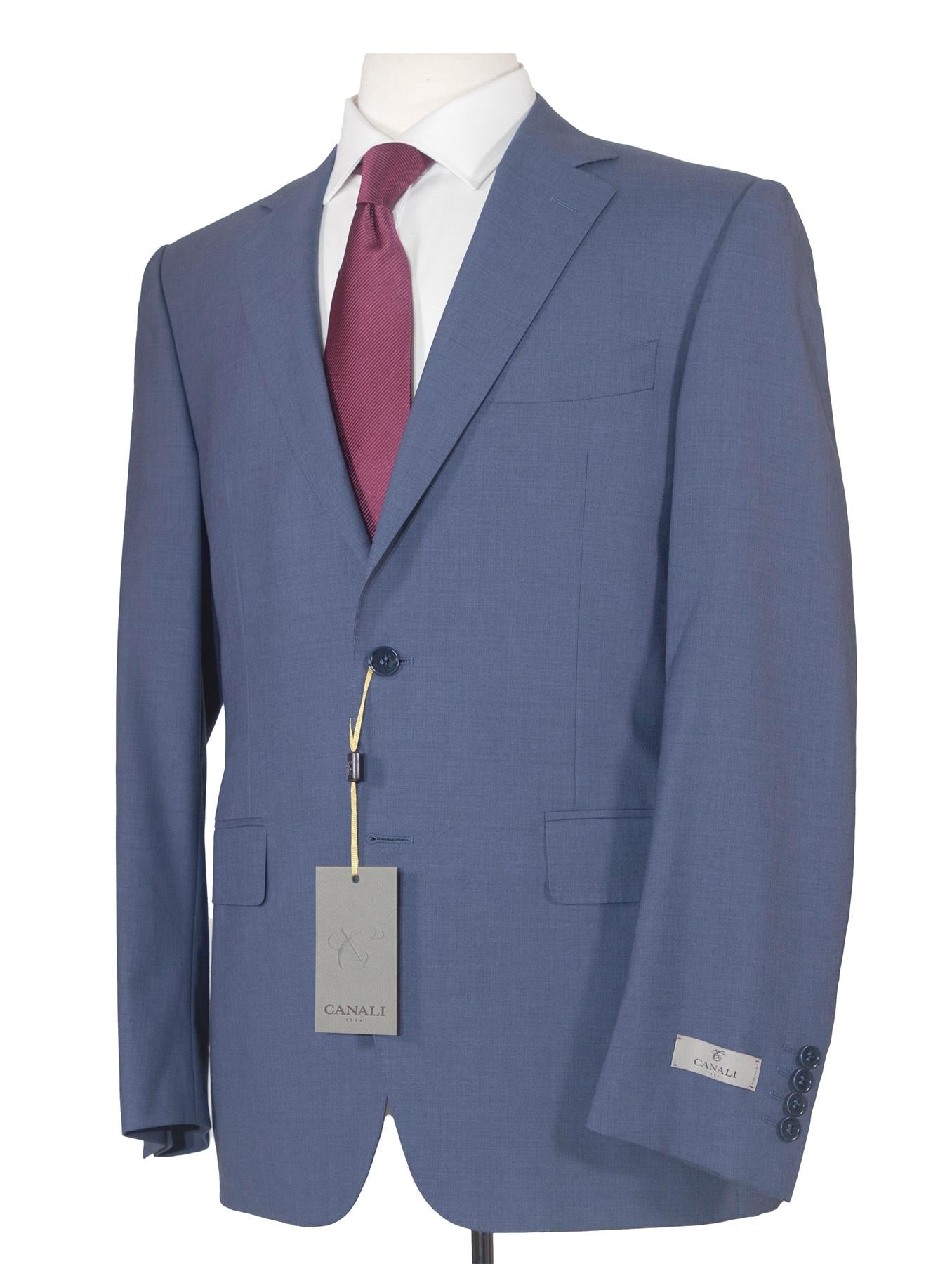 Canali Mens 38R Blue 100% Wool Classic Fit Two Piece Suit