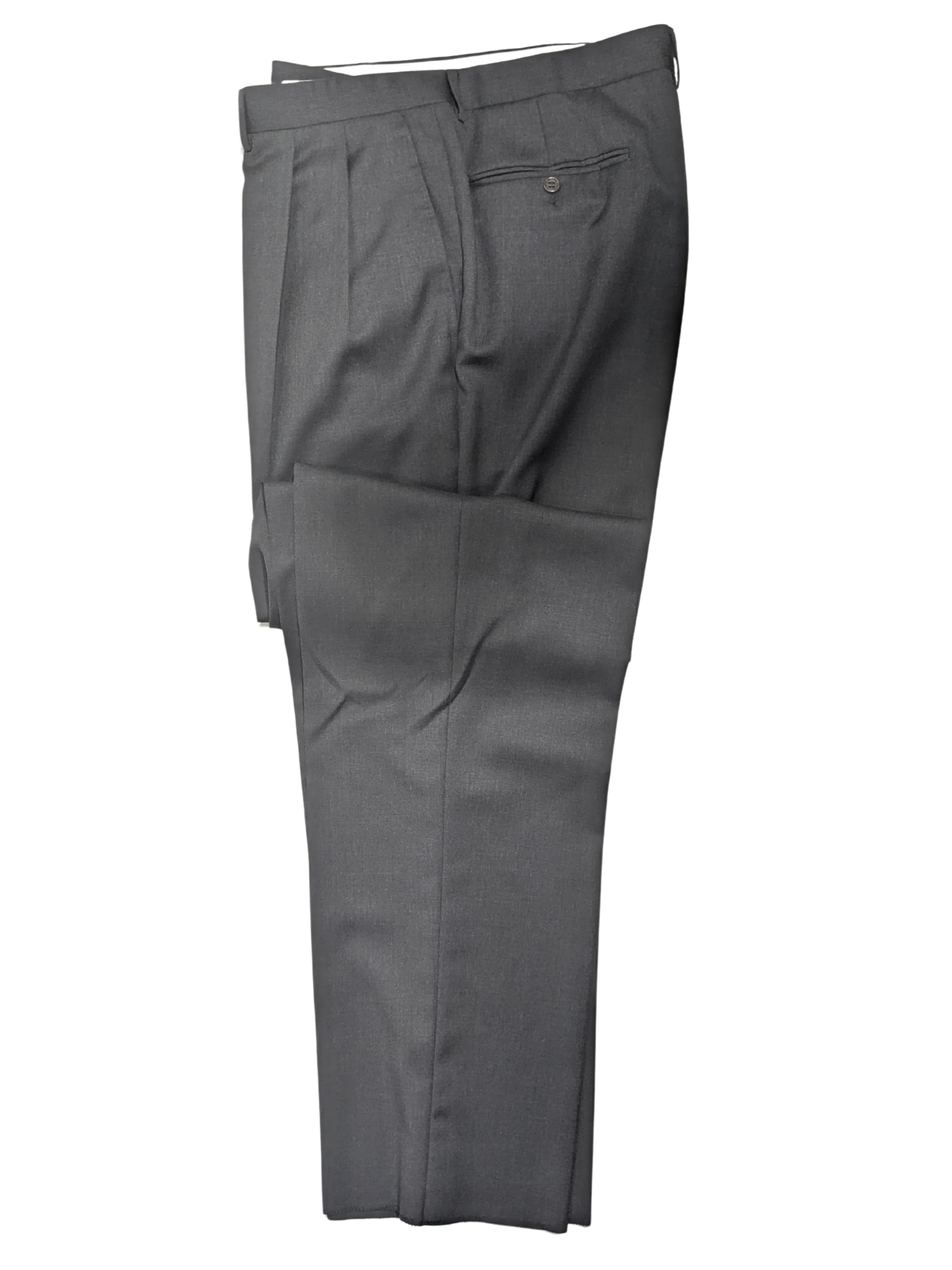 Canali Solid Charcoal 100% Wool 2 Button Suit 46L