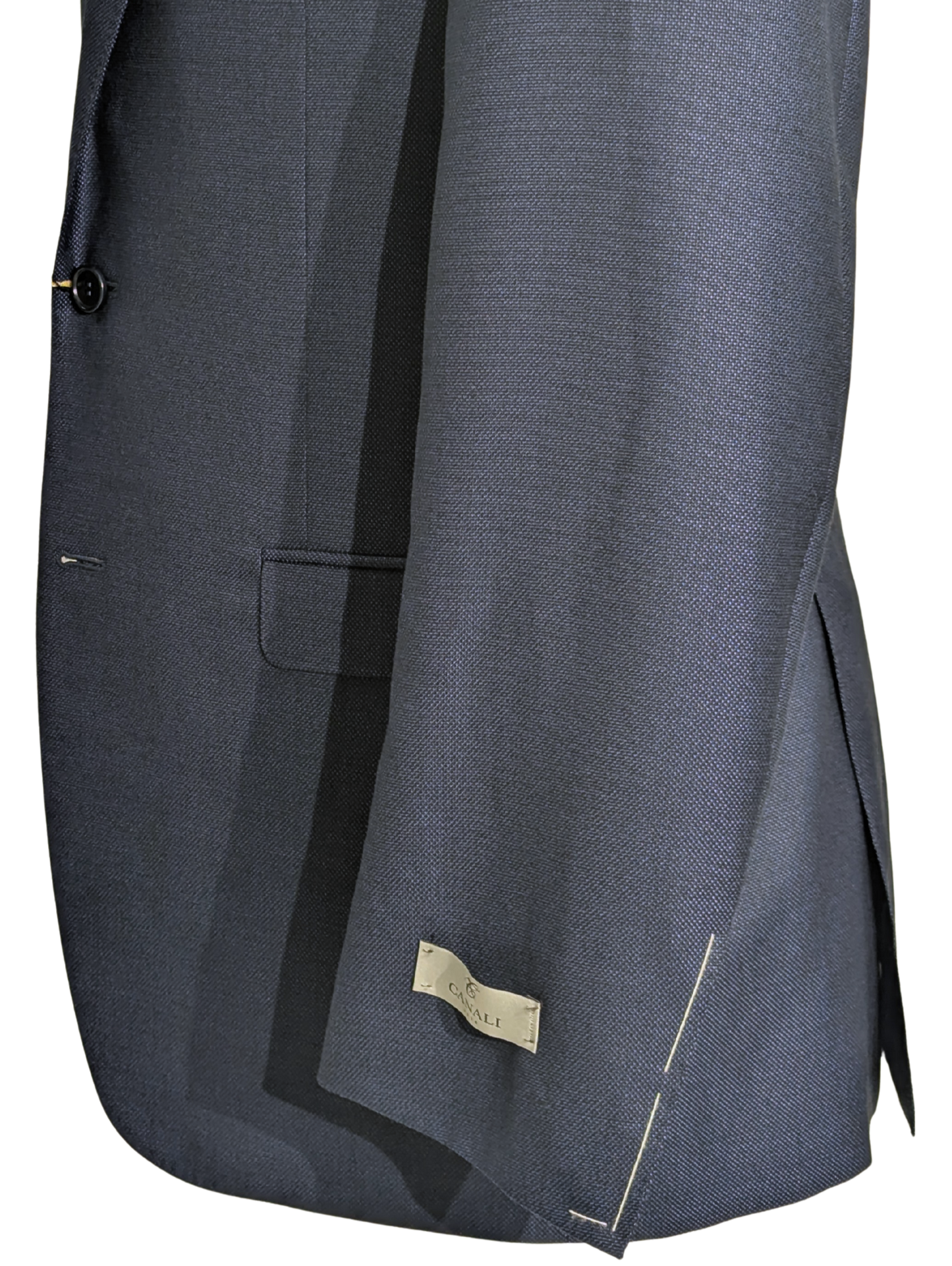 Canali 1934 Mens Black Striped 44R Drop 8 100% Wool 2 Piece Suit